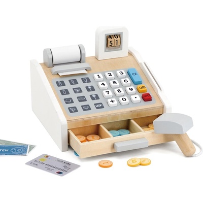 Viga Toys Дървена играчка Viga - Касов апарат, бял (44527)
