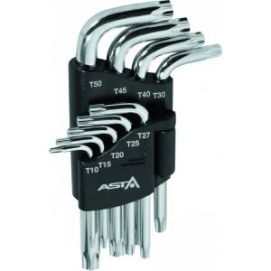 ASTA TOOLS Комплект шестограми къси t10-t50 с отвор 9 бр за asta a-712tf1 05524 (a-712tf1)