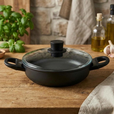 Ballarini Avola Deep 2H černá nepřilnavá pánev s pokličkou 24 cm