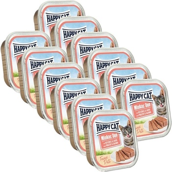 Happy Cat Minkas Duo Hydina & Losos 12 x 100 g