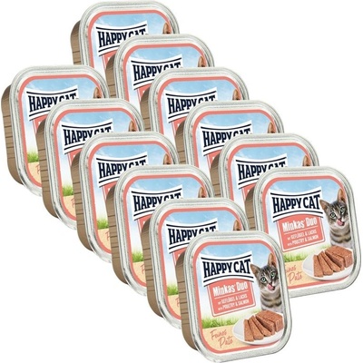 Happy Cat Minkas Duo Hydina & Losos 12 x 100 g