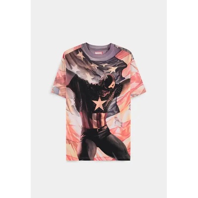 Captain America Digital American Men's Short Sleeved T-shirt Black