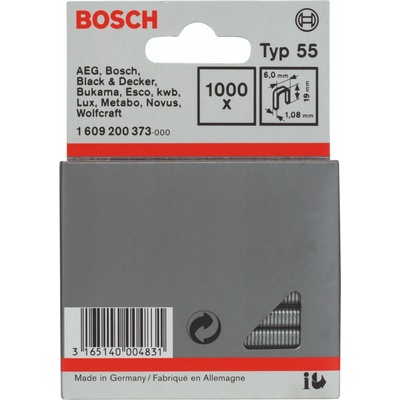 Bosch Úzke sponky do sponkovačky, typ 55 6 × 1,08 × 19 mm 1.609.200.373