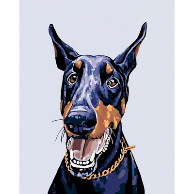 Zuty Malování podle čísel Dobrman 80 x 100 cm bez rámu a bez vypnutí plátna