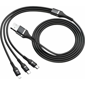 Sturdo KAB-0258-STU-3V1BK dátový 3v1 60W 6A, 1,2m, černý