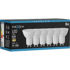 Mexen Nova 6x LED крушка GU10, 6W, Топла светлина - 3000K, 630 lm - L107-GU10-0630-01x06 (L107-GU10-0630-01x06)