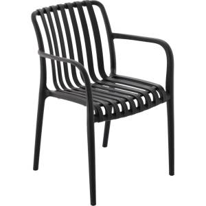 Garden Line Градински стол пластмасов с UV филтър 45, 5x57x81cm черен 66603 (FAT8649)