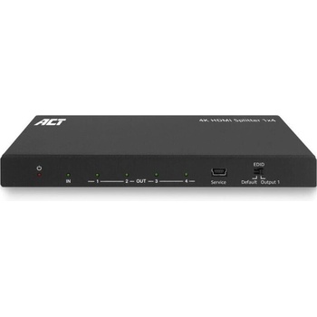 ACT HDMI сплитер ACT AC7832, 1 вход 4 изхода, 4K (3840x2160), 10.2 Gbit/s - AC7832 (AC7832)