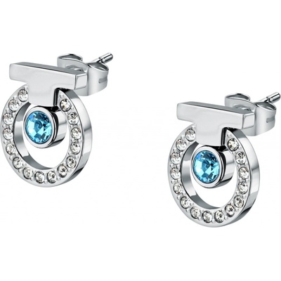 Trussardi Elegantné náušnice so zirkónmi T-Logo TJAXC59