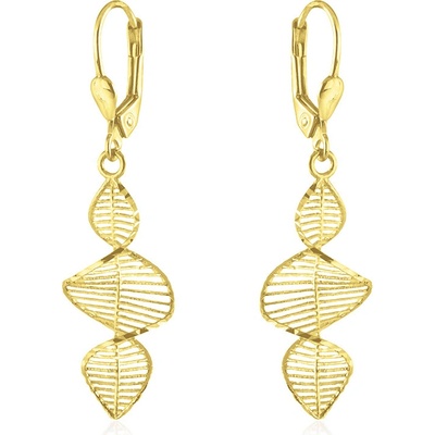 Gemmax Moderní zlaté visací náušnice Spirály GLEYN-36521