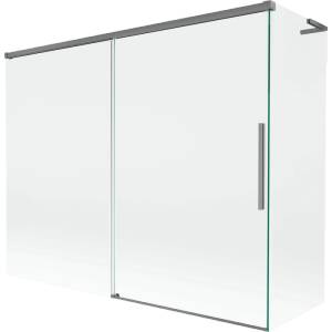 Mexen Rox L параван за баня, плъзгащ се 2-крилен 190 + 90 x 150 см, прозрачен, gun metal - 8C9L-190-090-95-00 (8C9L-190-090-95-00)
