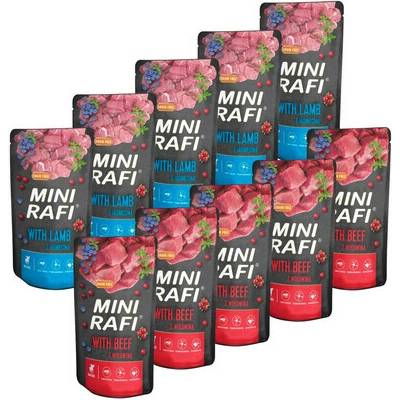 Rafi Mini Mix příchutí s hovězím a jehněčím pro psy malých plemen 10 x 150 g