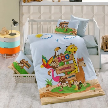 Image 1 of Спално бельо Бебе Зоо градина син