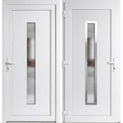 OknaDvereNaMiru.cz Vchodové dveře Hana + INOX orámování bílá / bílá levé otevírání ven 88 x 198 cm