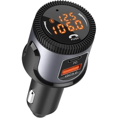 Bluetooth FM трансмитер BC72, мощно зарядно за кола 18W QuickCharge 3.0 и PD