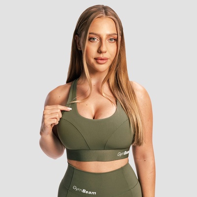 GymBeam Спортно бюстие Olive Grey S