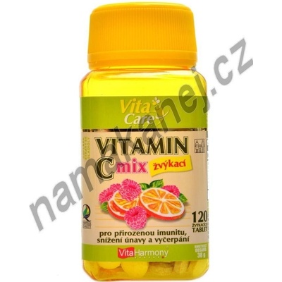 VitaHarmony Vitamin C 100 mg MIX žvýk.120 tablet