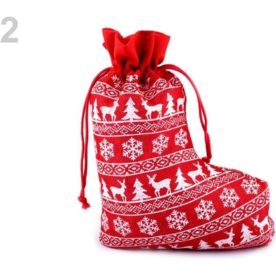 Mikulášska vianočná pančucha 20x27 cm červená 1ks