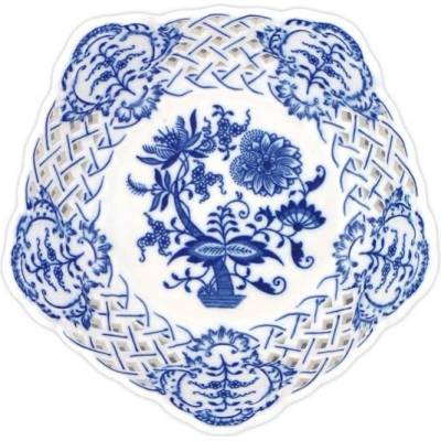 Cibulák Dubí miska pětihranná prolamovaná cibulový porcelán 10159 19 cm