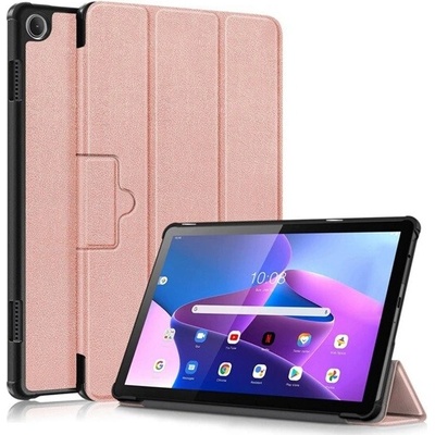 GIGAPACK Lenovo Tab M10 puzdro, stojan, aktívne flip s koženým vzhľadom, stolný držiak, Rózovo-zlaté GP-134977