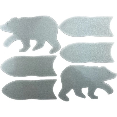 Samolepky reflexné ShamanRacing set hroch 6ks strieborná