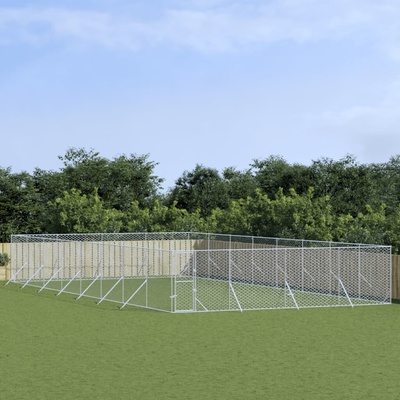 vidaXL Venkovní psí výběh stříbrný 800 x 16 x 200 cm pozinkovaná ocel 9799.3190466