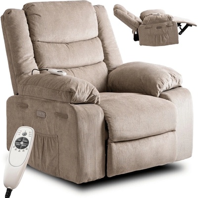 JAKS Masážne kreslo látka Jasper béžové