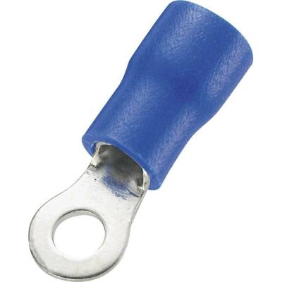 TRU COMPONENTS 738236 guľaté káblové oko Prierez=2.50 mm² Ø otvoru=13 mm čiastočne izolované modrá 50 ks