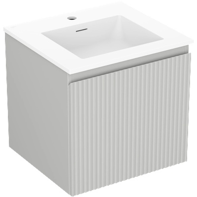 Mexen Rivel шкаф за баня 50 см с мивка Otis, 1 чекмедже, рифелован, сив мат/бял мат - 91A20-05047-1-BF62-W18M01 (91A20-05047-1-BF62-W18M01)