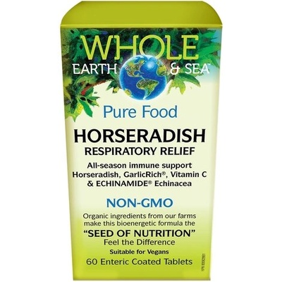 Natural Factors Whole earth and sea® Horseradish Respiratory Relief (Хрян Комплекс) 60 таблетки | Natural Factors (35518 NF)