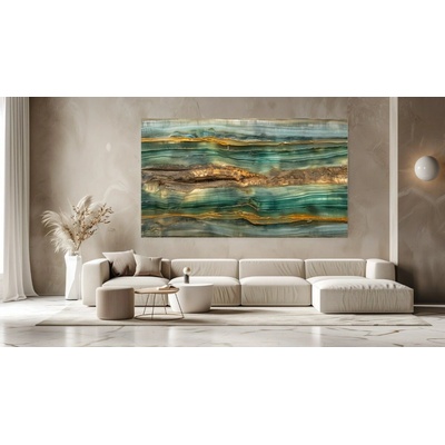 Obraz Abstrakce Zelené A Hnědá 105x60