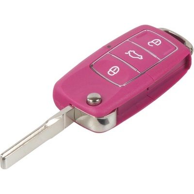 Náhradní obal klíče pro Škoda, VW, Seat, 3-tlačítkový, růžový, 48VW105PIN