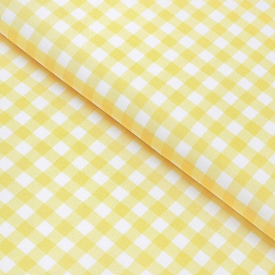 Goldea teflónová látka na obrusy - žlté kocky 160 cm