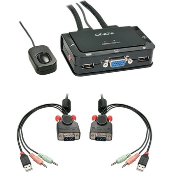 Image 1 of Lindy LINDY KVM суич Compact 2 портов VGA USB 2.0 & Audio (42342)
