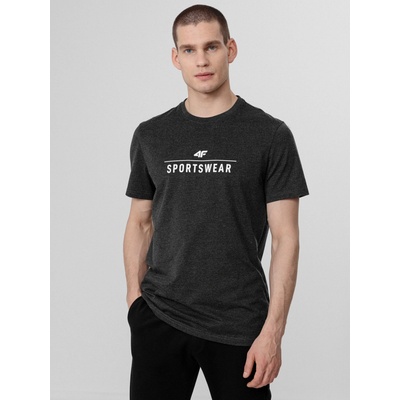 4F pánske tričko H4L22-TSM354 dark grey melange