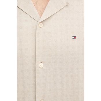 Tommy Hilfiger Риза с лен Tommy Hilfiger мъжка в бежово със стандартна кройка MW0MW38564 (MW0MW38564)