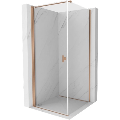 Mexen Mist-B отваряема душ-кабина 90 x 90 см, прозрачна, четкана мед - 8A2T-090-090-65-00 (8A2T-090-090-65-00)