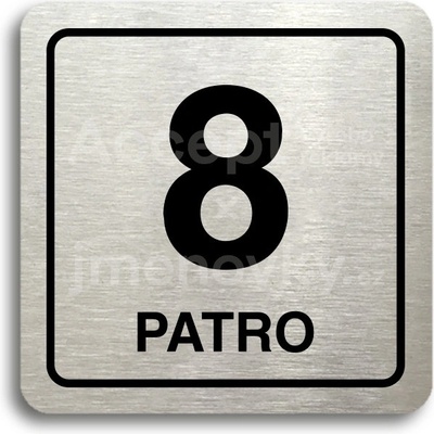 ACCEPT Piktogram 8 patro - stříbrná tabulka - černý tisk