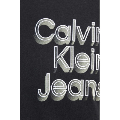 Calvin Klein Jeans Памучна тениска Calvin Klein Jeans в черно с принт J30J325680 (J30J325680)