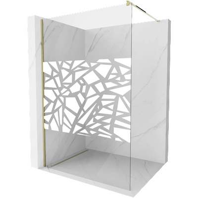 Mexen Kioto душ-светка Walk-in 80 x 200 cm, бял шаблон 8 мм, злато - 800-080-101-50-85 (800-080-101-50-85)