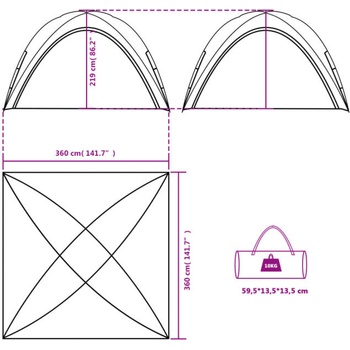 Image 1 of vidaXL 94371 3,6x3,6x2,19 m