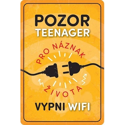 Plechová cedule Pozor teenager