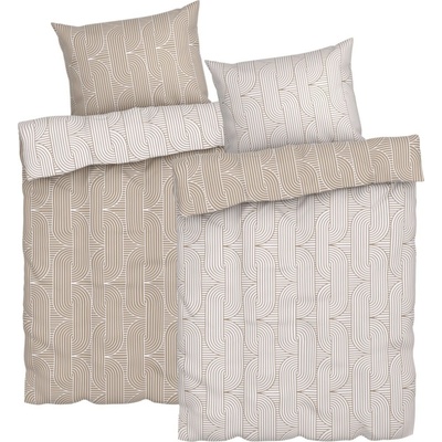 Livarno home povlečení geometrická/béžová 140x200 70x90 – Zboží Dáma