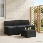vidaXL Пейка за градина с Cushions във вид на ратан 3-местен ПП (8011963)