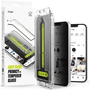 Ringke 2 х Стъклен протектор със затъмняване на дисплей за iPhone 16e от Ringke Easy Slide 2-Pack - Privacy (8800293852919)