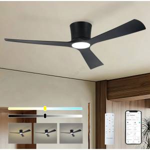 ZEVENTI - LED таванен вентилатор AUREX LED/24W/230V Wi-Fi Tuya черен + дистанционно управление (ZV0079)