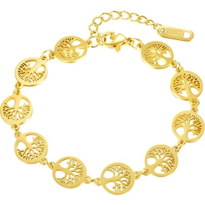 Steel Edge náramek z chirurgické oceli strom života SEGS1200 zlatá