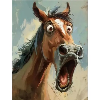 Norimpex - Puzzle Diamant painting: Amazed horse 30x40cm - 1 - 39 piese