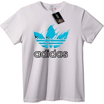 NOONEBRAND Тениска Adidas Пламтящо Лого - 2XL, White