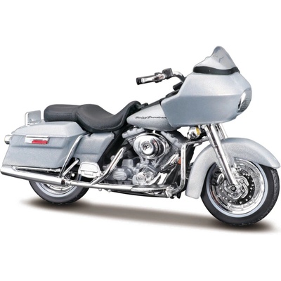 MAISTO HD Motocykel 2002 FLTR Road Glide metal oranžová blister box 1:18